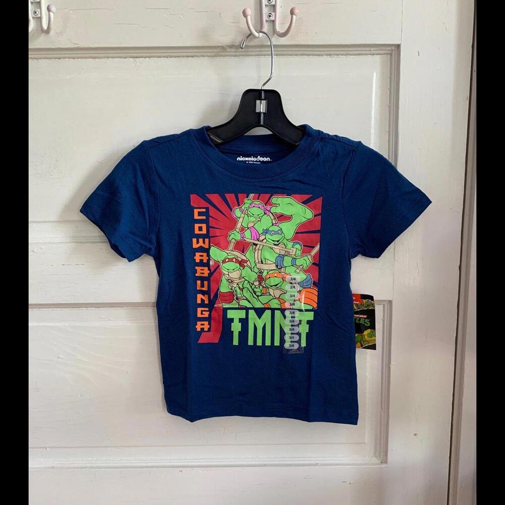 NWT Nickelodeon Teenage Mutant Ninja Turtles Shirt Size Kids 3/4